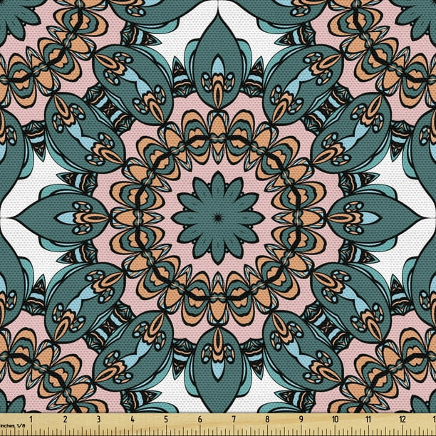 Red Peach /& Pink Dot Mandala Pattern 4 inch Brown